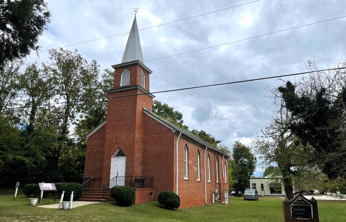 Dickerson Chapel was built in 1790 as Orange County’s third courthouse building. The steeple and church bell was added later, along with other physical updates through the years. The congregation is raising money now toward its future preservation. Tammy Grubb/tgrubb@heraldsun.com