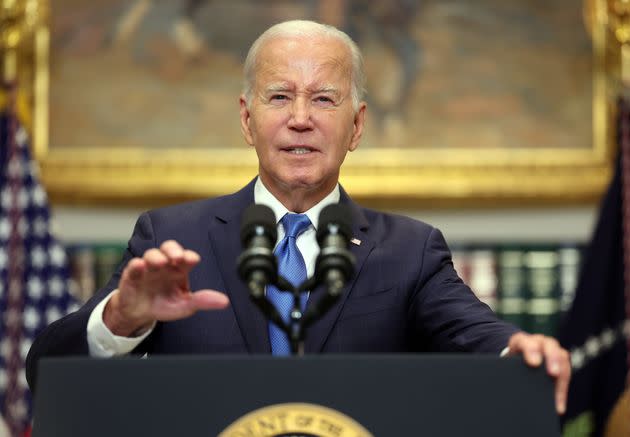 President Joe Biden delivers remarks on the contract negotiations between the United Auto Workers union and auto companies, Sept. 15, 2023.