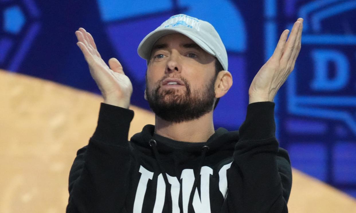 <span>Eminem appearing at the NFL Draft this week.</span><span>Photograph: Kirby Lee/USA Today Sports</span>