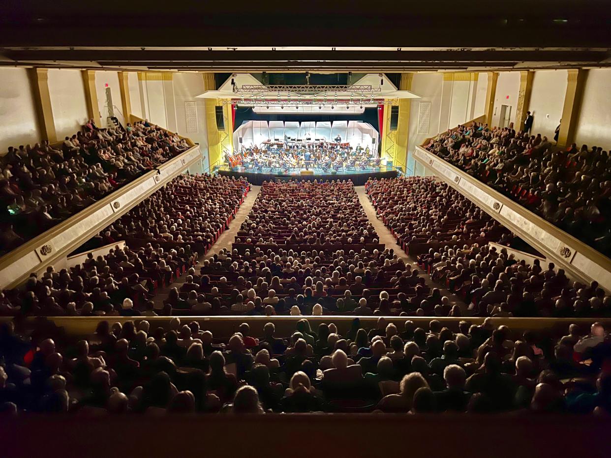 The Asheville Symphony's last performance at Thomas Wolfe Auditorium on May 20, 2023 with Béla Fleck, banjo, who was the headliner of its Asheville Amadeus Festival. A sold out show, 2,300 were packed into the house.