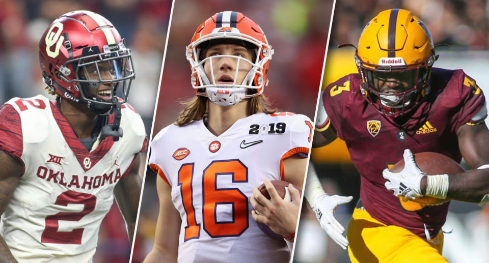 Who will dominate the college fantasy football season? (Photos by George Walker/Icon Sportswire/Sean M. Haffey/Jacob Snow via Getty Images)