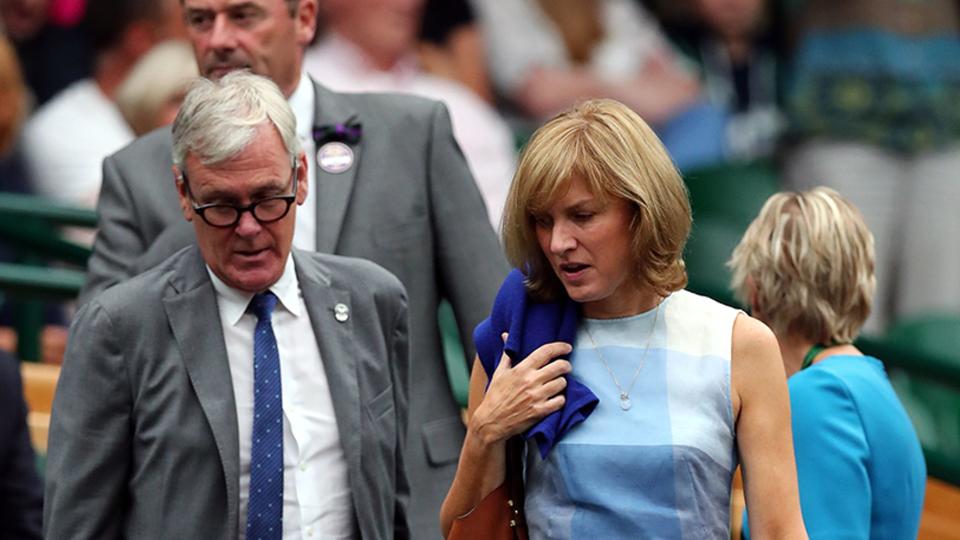 Fiona Bruce and husband at Wimbledon in 2017