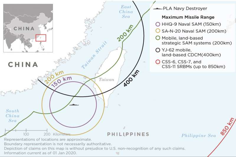 解放軍東部戰區部署一覽。（美國國防部《2020中國軍力報告》）