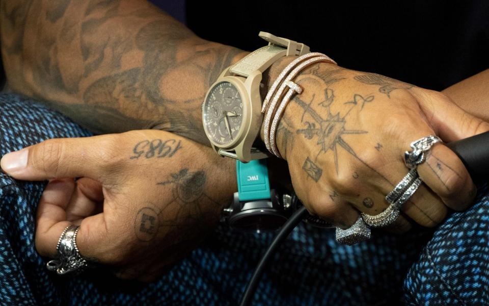 ercedes' British driver Lewis Hamilton attends the press conference for the first practice at the Miami International Autodrome for the Miami Formula One Grand Prix, in Miami Gardens, Florida, on May 6, 2022 - Getty Images/Brendan Smialowski