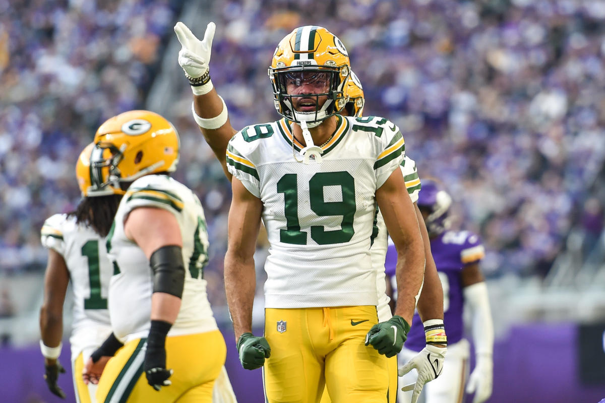 Wide receiver (19) Equanimeous St. Brown of the Green Bay Packers