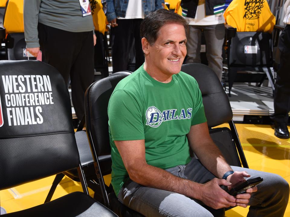 Dallas Mavericks Owner, Mark Cuban smiles during Game 2 of the 2022 NBA Playoffs Western Conference Finals on May 20, 2022 at Chase Center in San Francisco, California.