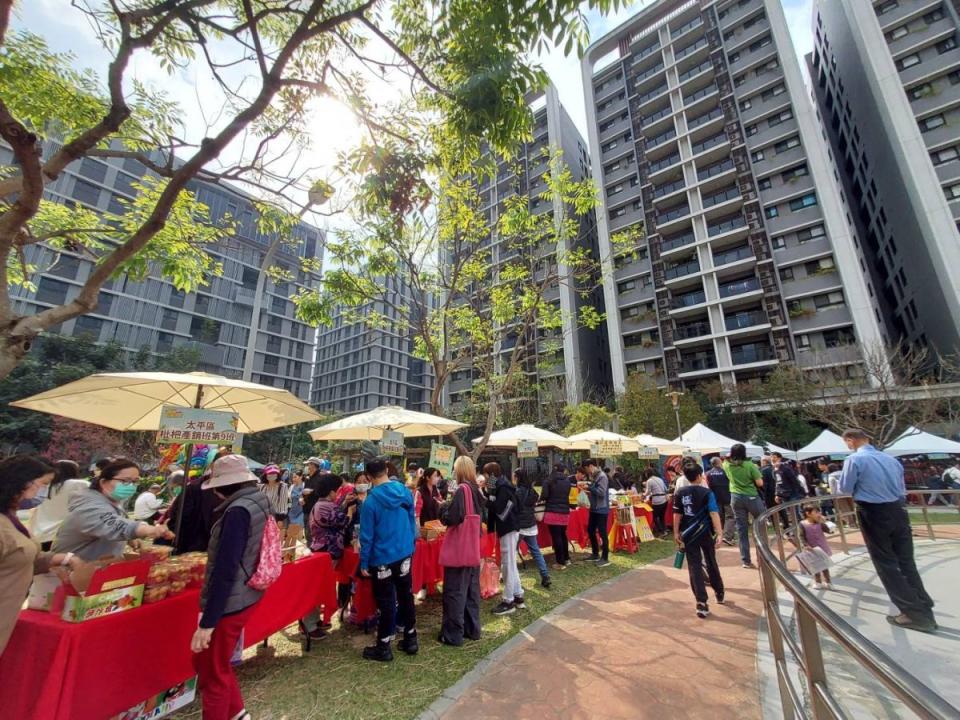 台中枇杷玩聚派對，今天在太平區立文公園登場，吸引民眾參與。（圖：太平區公所提供）