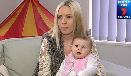 Danni McLean with her nine-month-old daugher. Photo: 7News.