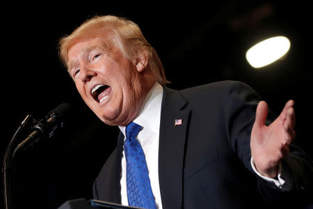 U.S. President Donald Trump speaks at a campaign rally in Las Vegas, Nevada, U.S., September 20, 2018. REUTERS/Mike Segar