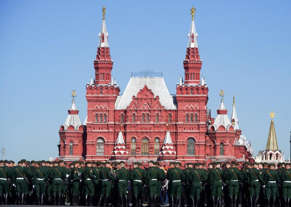 俄國9日在莫斯科紅場舉行勝利日閱兵。路透社