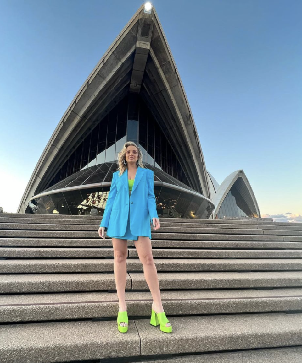 Abbie Chatfield wowed in brights at the Sydney Opera House.