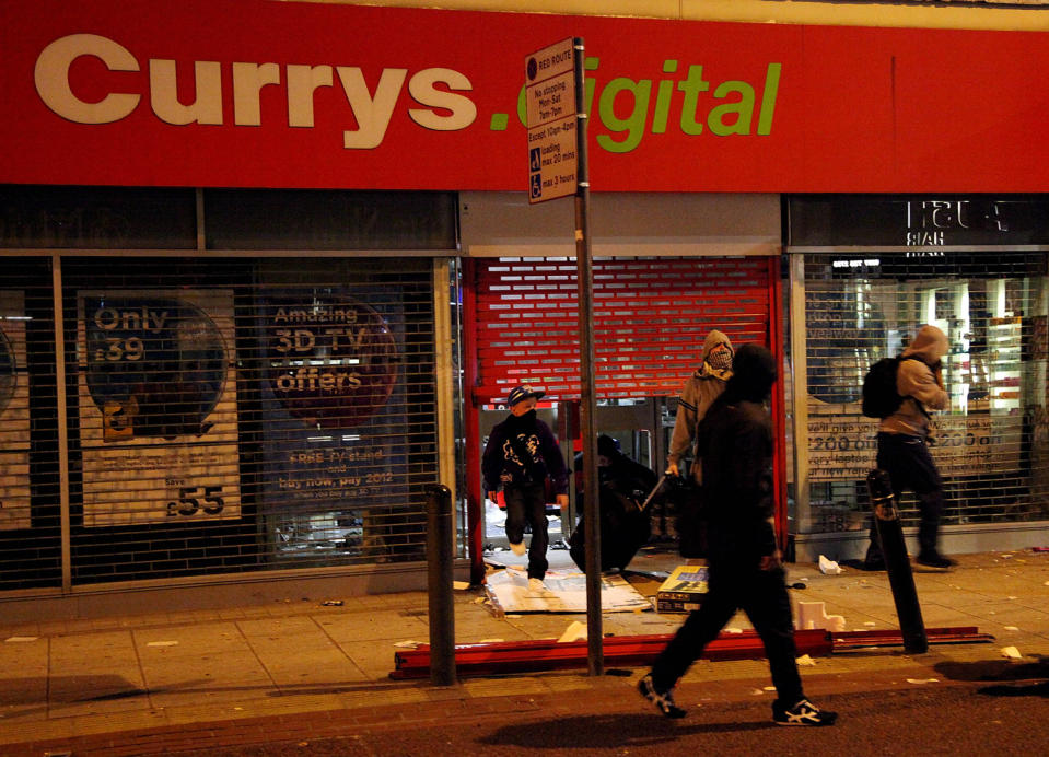 Electrical stores were targeted by looters in Clapham Junction Monday night.