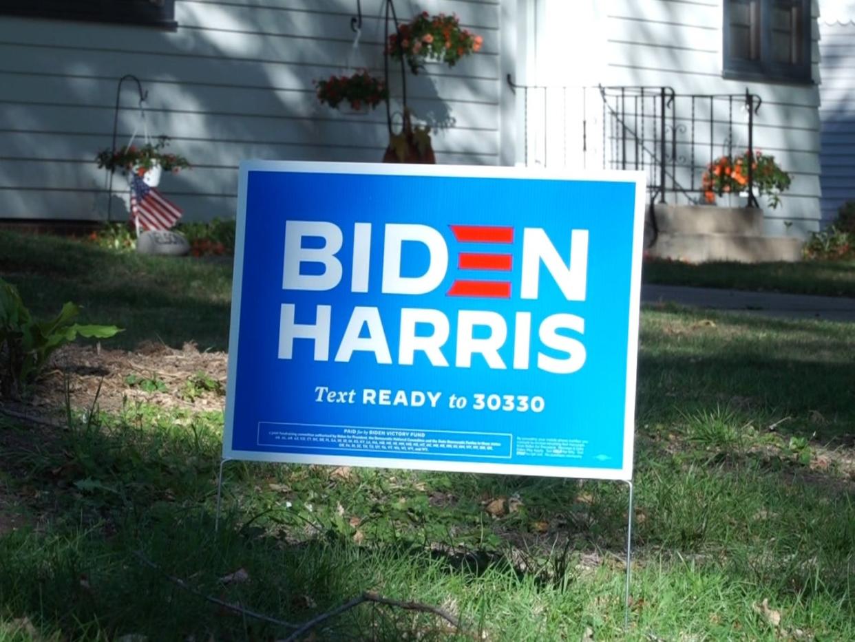 A sign in Iowa was reported to have been damaged this week (AFP via Getty Images)