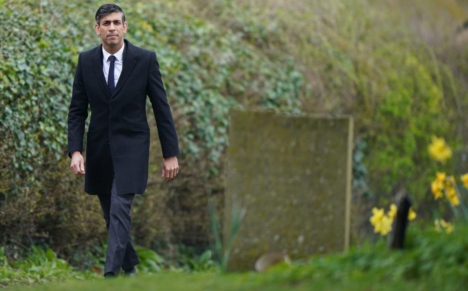 Rishi Sunak arrives at the service - Joe Giddens/PA