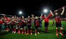 AFC Bournemouth v Bolton Wanderers - Sky Bet Football League Championship - Goldsands Stadium, Dean Court - 27/4/15 Bournemouth players celebrate at the end of the match Action Images / Andrew Couldridge