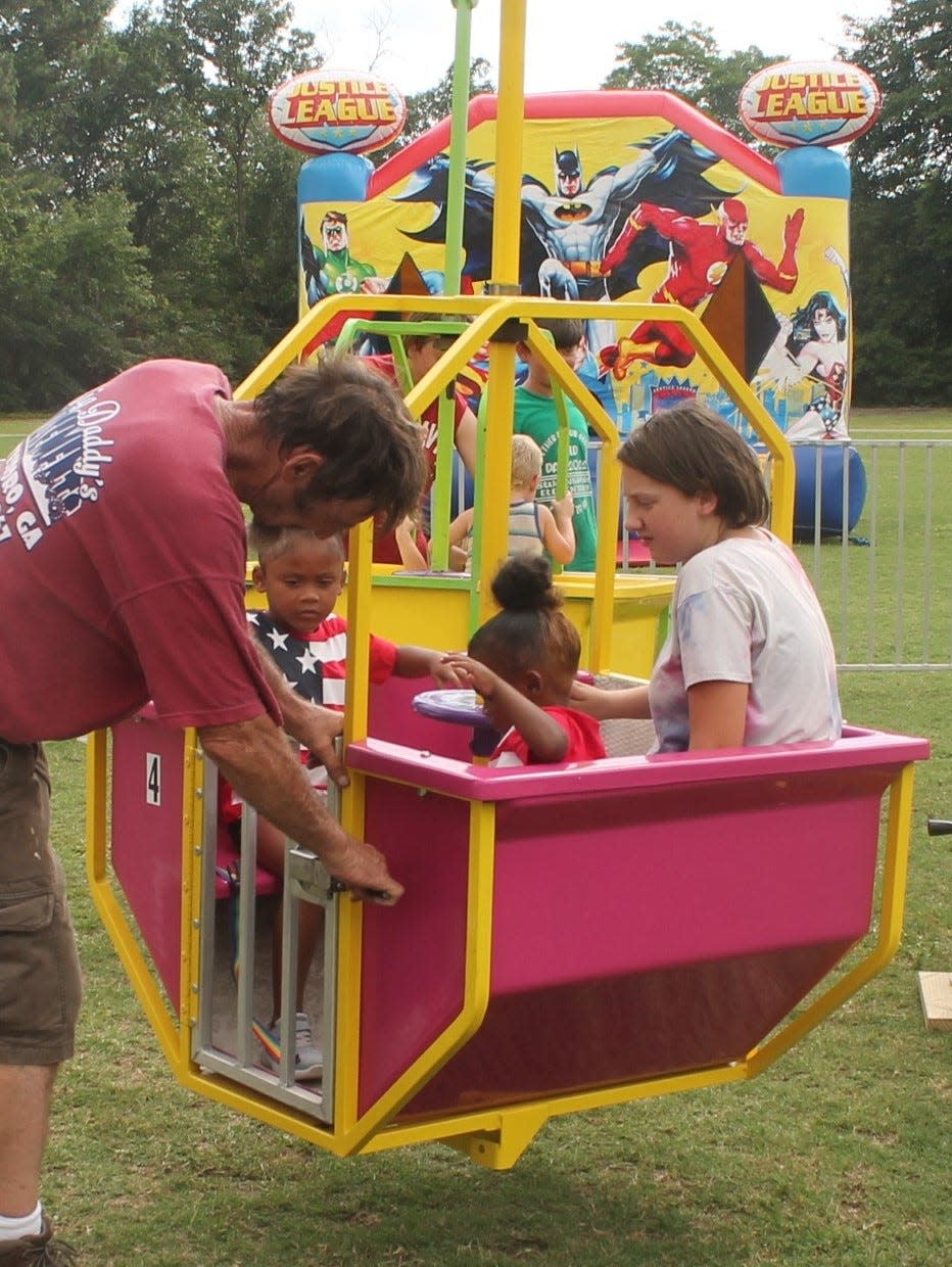 Wadley provided rides and other activities for children attending its July 4th event.