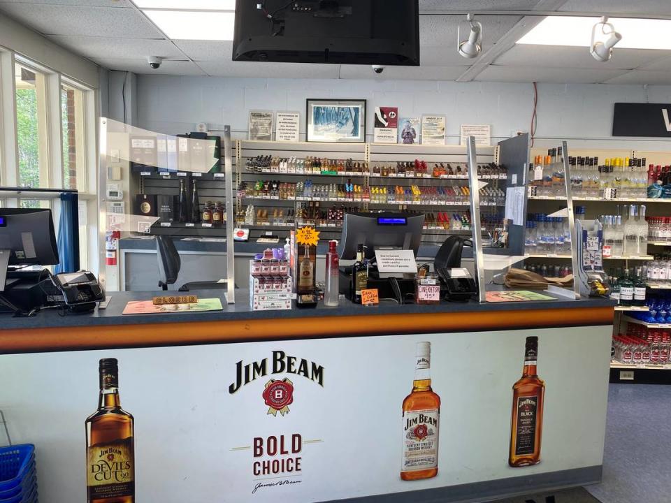 Orange County ABC stores now have plexiglass shields on their registers to separate customers from store employees.