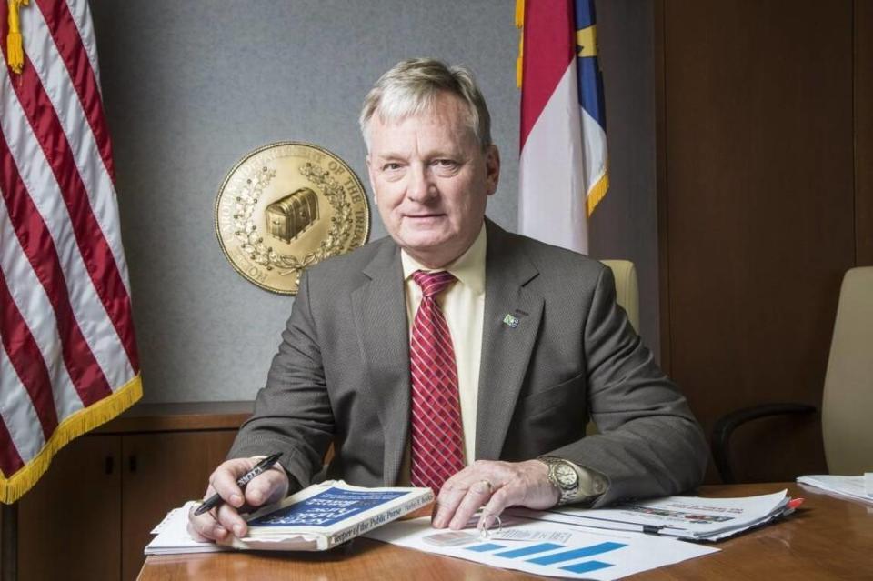 State Treasurer Dale Folwell oversees North Carolina’s pension system. On Wednesday, April 18, 2018, a 73-year-old Florida man was charged with defrauding the pension plan by more than a quarter of a million dollars in a years-long scheme involving his dead mother.