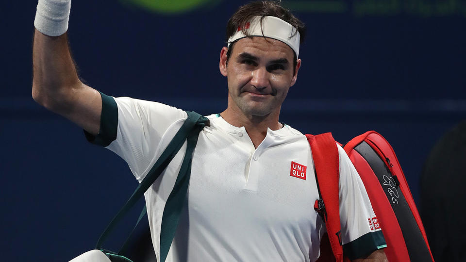 Roger Federer lost to Nikoloz Basilashvili of Georgia in his return to the court after more than 12 months out due to injury. (Photo by Mohamed Farag/Getty Images)