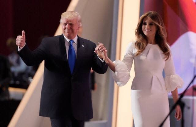 美國總統川普和第一夫人梅蘭妮亞。   圖：翻攝自Melania Trump臉書（資料照）