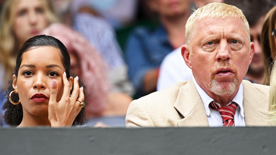 Lillian De Carvalho Monteiro and Boris Becker, pictured here at Wimbledon.