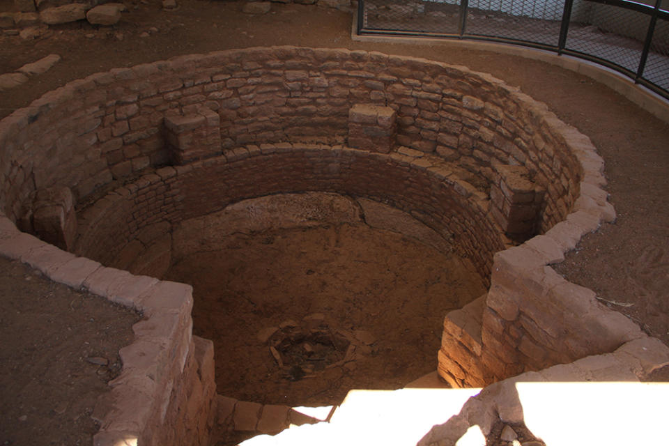 To preserve the pit houses, the Park Service built steel roofs over the sites.