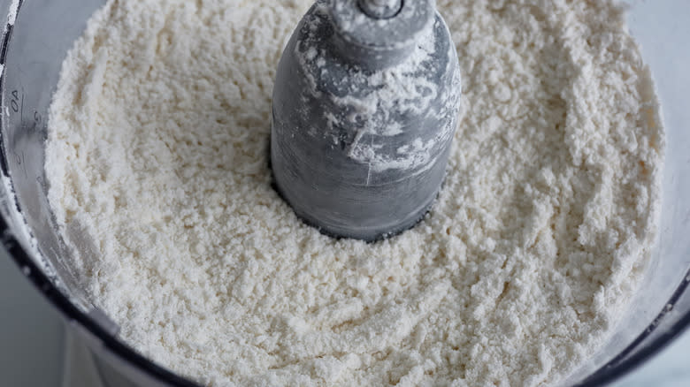 flour mixture in food processor