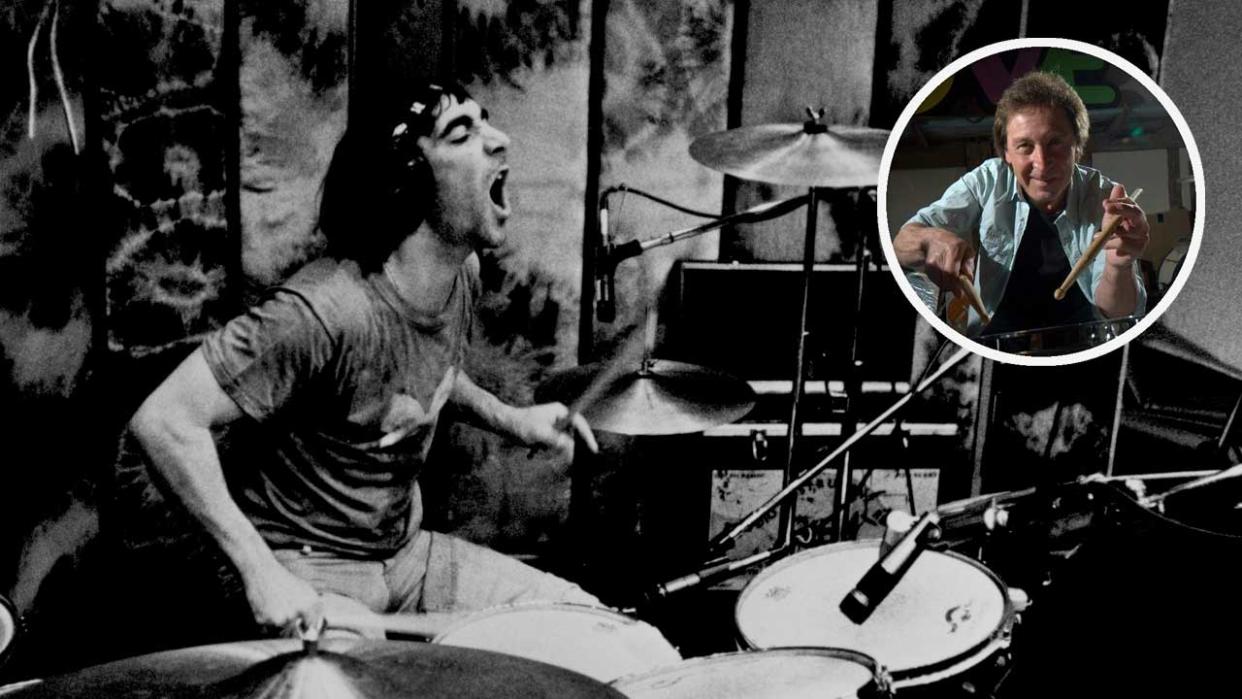  Keith Moon in the studio and (inset) Kenney Jones at home. 