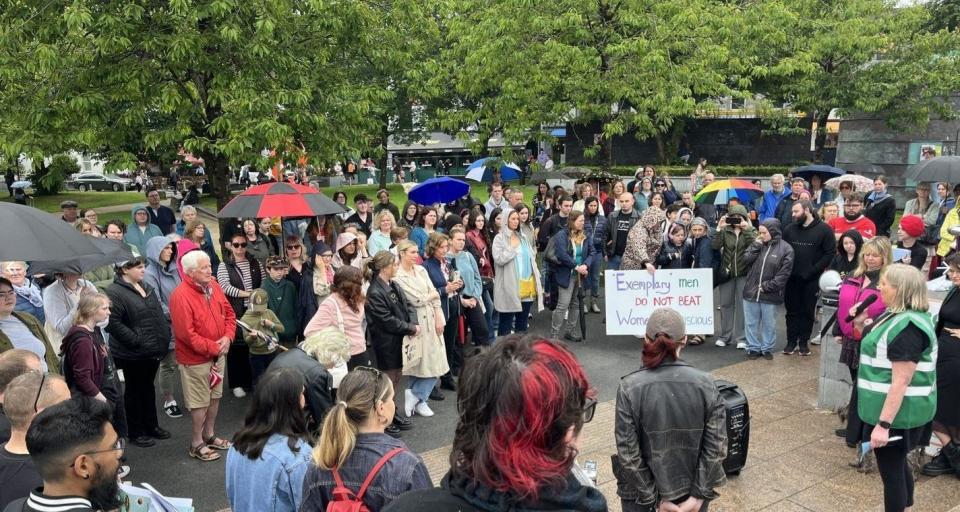 Protesters at a rally in Galway on Saturday