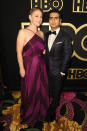 <p>The Oscar-nominated duo behind <em>The Big Sick</em> (and real-life husband and wife), Kumail Nanjiani and Emily V. Gordon, popped by HBO’s bash. </p>