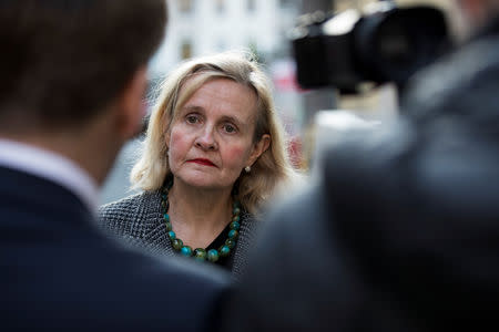 Catherine Blaiklock, founder of the Brexit Party pauses during an interview in central London, Britain, February 21, 2019. Picture taken February 21, 2019. REUTERS/Simon Dawson