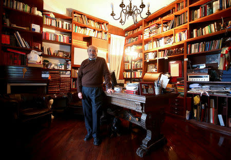 Pomigliano's Major Lello Russo, 78, poses at his house in Pomigliano D'Arco, near Naples, Italy, February 21, 2018. Picture taken February 21, 2018. REUTERS/Alessandro Bianchi