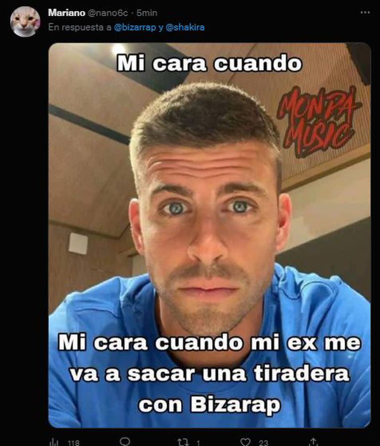 Meme sobre la BZRP Session de Shakira con indirectas a su expareja Gerard Piqué