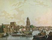 'Calcutta', 1788. From Adventures By Sea From Art of Old Time, by Basil Lubbock. [The Studio Ltd., London, 1925] Artist: Thomas Daniell. (Photo by Print Collector/Getty Images)