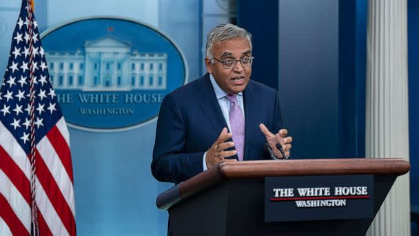 PHOTO: In this Oct. 25, 2022, file photo, Ashish Jha, White House Covid-19 response coordinator, speaks during a news conference in the James S. Brady Press Briefing Room at the White House in Washington, D.C. (Bloomberg via Getty Images, FILE)
