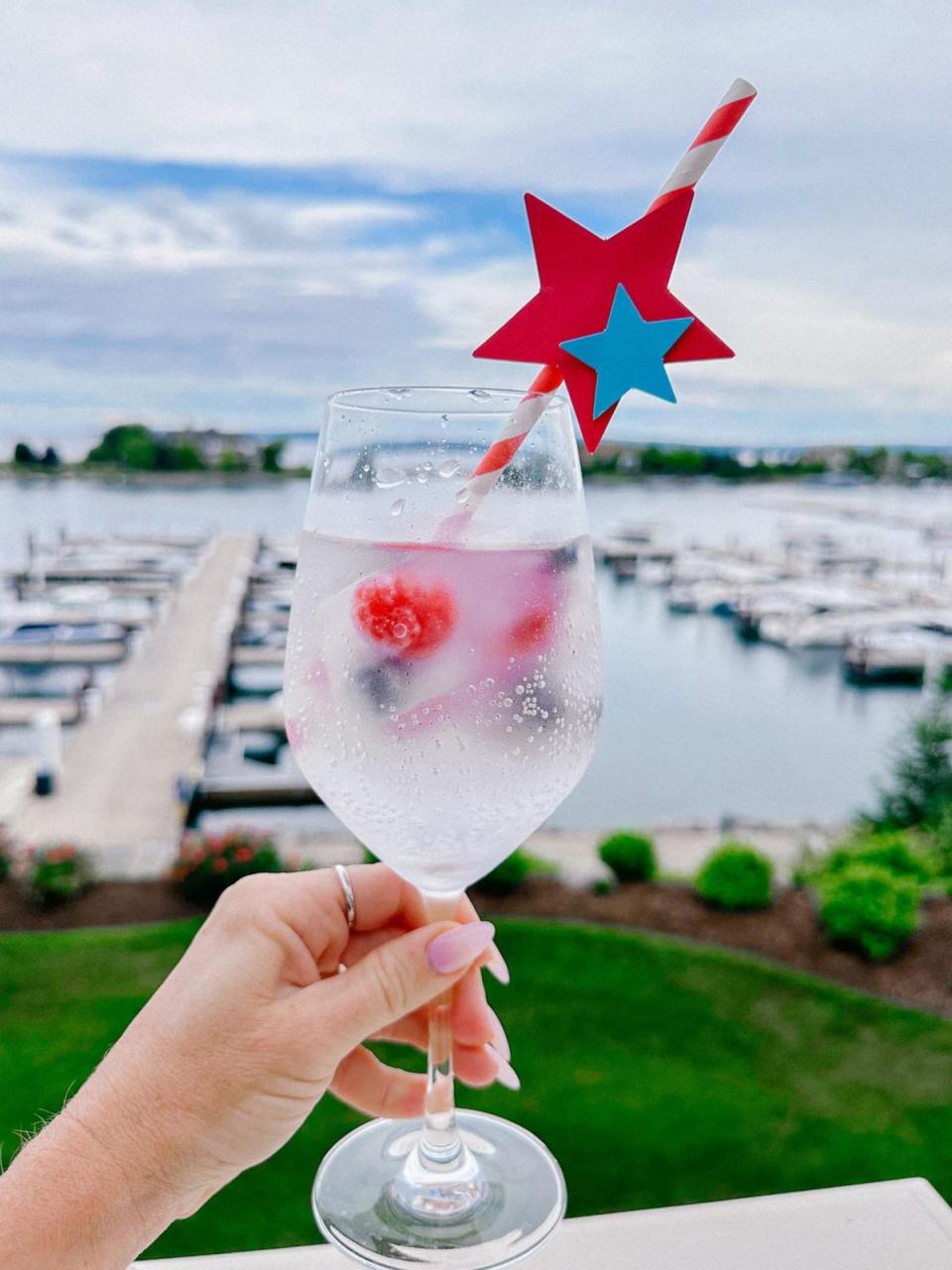 Photo: Star-shaped paper straws with red, white and blue ice cubes. (Maria Provenzano)