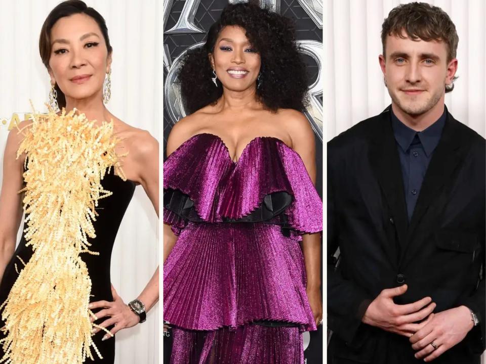 Side-by-side photos show Michelle Yeoh, Angela Bassett, and Paul Mescal.