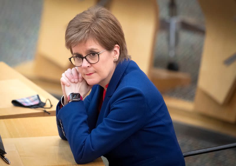 FILE PHOTO: FM Sturgeon attends COVID-19 briefing in Edinburgh