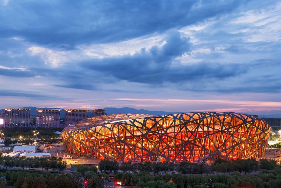 <p>The Beijing National Stadium, nicknamed 'The Bird's Nest,' staged the 2008 Olympic Games.</p>