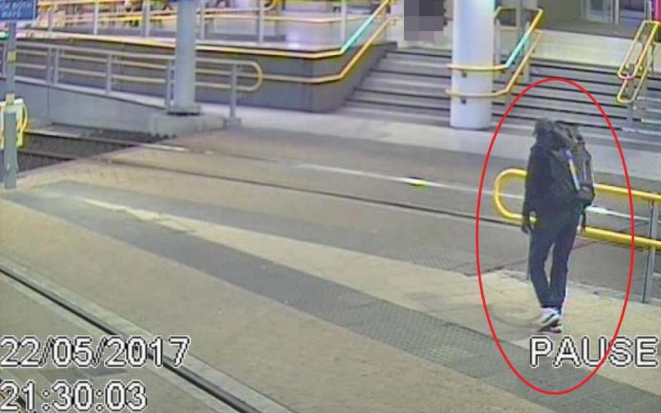 CCTV image of Salman Abedi at Victoria Station making his way to the Manchester Arena, on May 22, 2017, where he detonated his bomb - GMP/PA