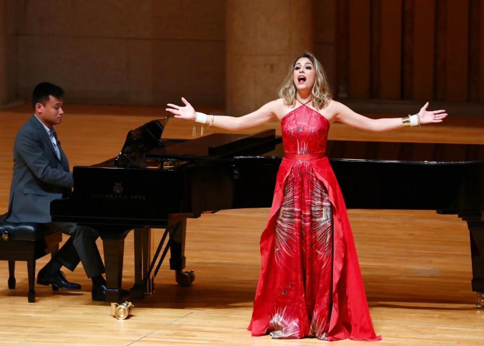 Opera singer Carla Dirlikov Canales at Forbidden City  Concert Hall in Beijing in 2018.