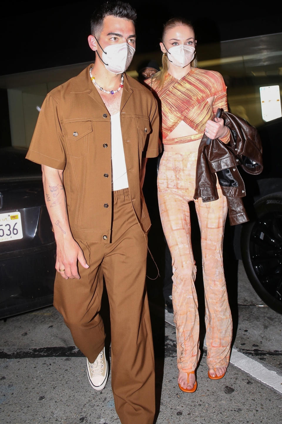 <p>Joe Jonas and Sophie Turner were spotted leaving Craig's after dinner in West Hollywood, California.</p>