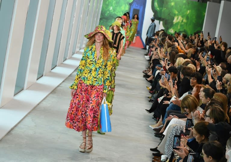 Models walk the runway during the Michael Kors Collection Spring 2019 Runway Show at Pier 17 on September 12, 2018 in New York City