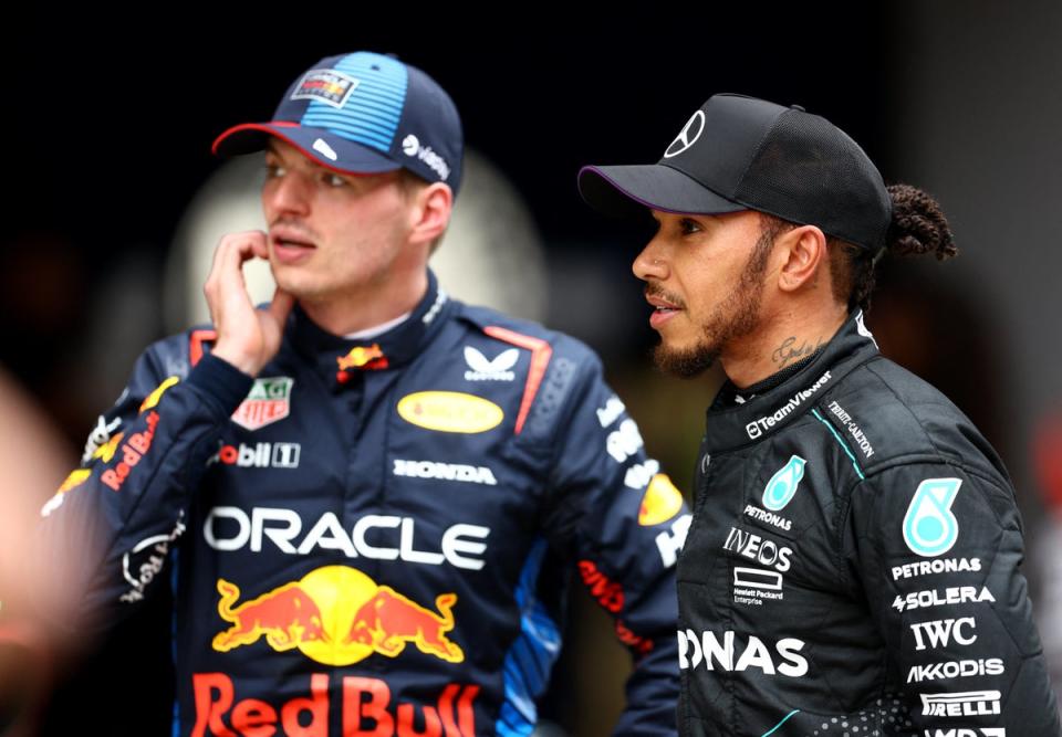 Rivalry renewed: Lewis Hamilton irked Max Verstappen during practice at Imola (REUTERS)