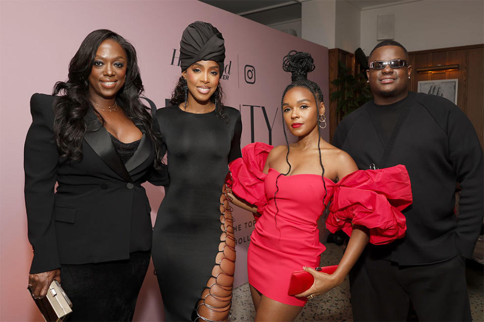 Sheika Daley, Kelly Rowland, Janelle Monae and Keita Moore attend The Hollywood Reporter Beauty Dinner Presented by Instagram, Sponsored by Upneeq, Honoring the Top Glam Squads in Hollywood at Holloway House on October 25, 2023 in West Hollywood, California.