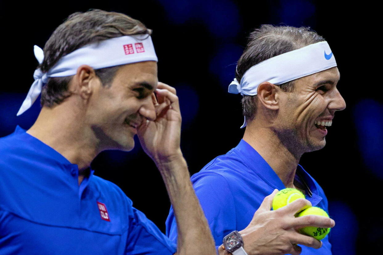 Roger Federer et Rafael Nadal à la Laver Cup, le 23 septembre 2022.  - Credit:Ella Ling/Shutterstock/SIPA / SIPA / Ella Ling//SIPA