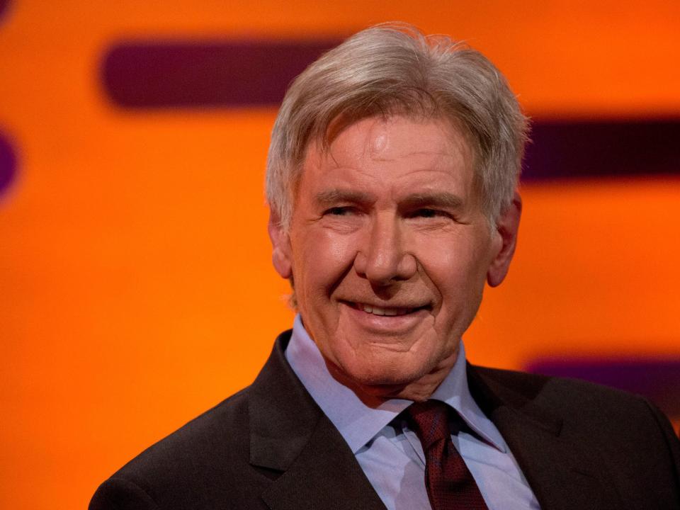 Harrison Ford smiles during an appearance on "The Graham Norton Show" in 2015.