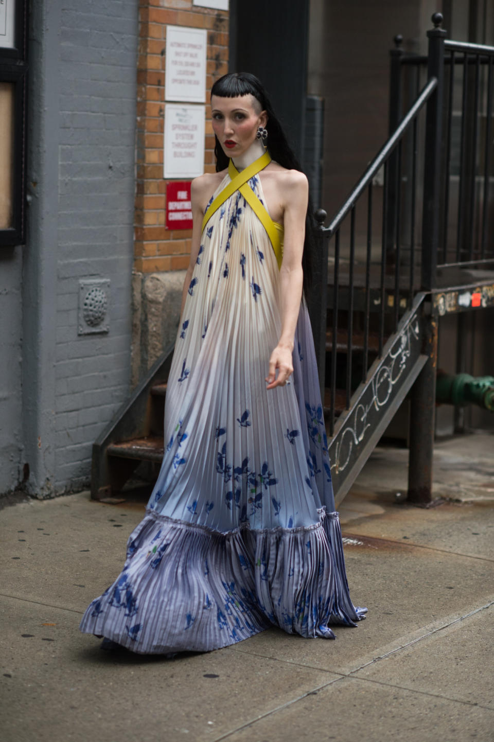 Michelle Harper in an ethereal look at New York Fashion Week.