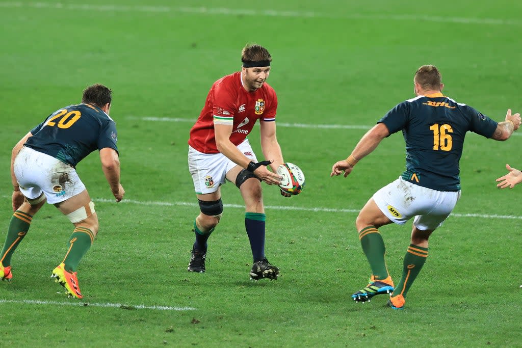 Iain Henderson (centre, in action against South Africa A) has accused Warren Gatland of ignoring form on the Lions tour  (Getty Images)