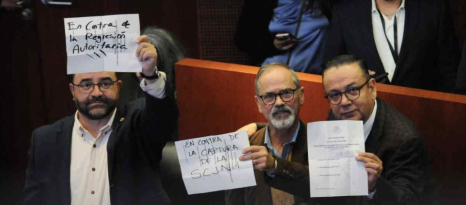 Senadores que faltaron a sesión sobre la terna a ministras de la Corte.